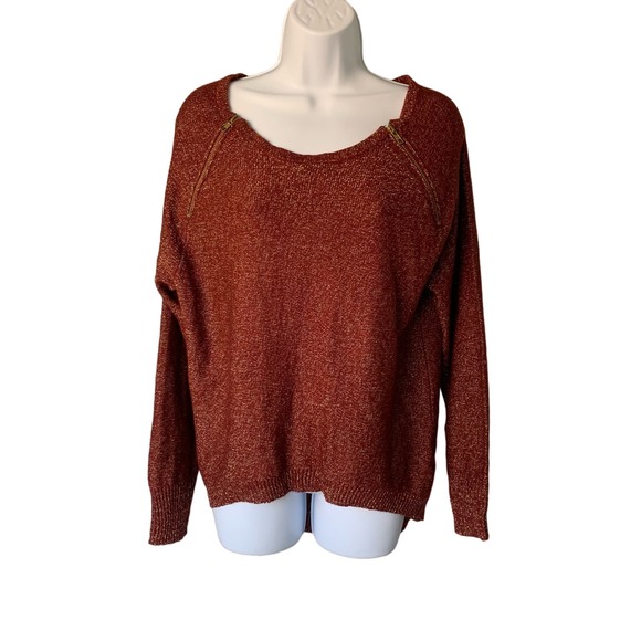 Burgundy Gold Speckled Sweater - Picture 1 of 6